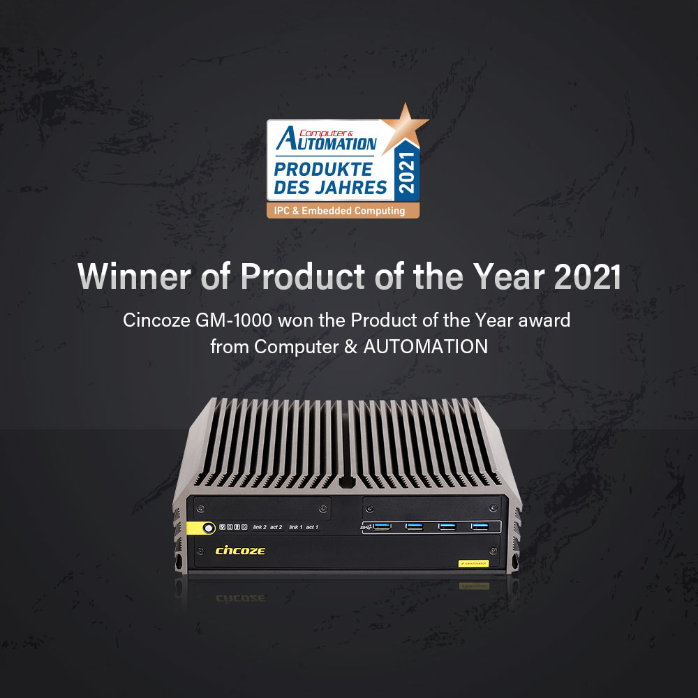 102021年度产品：获奖者是Cincoze GM-1000